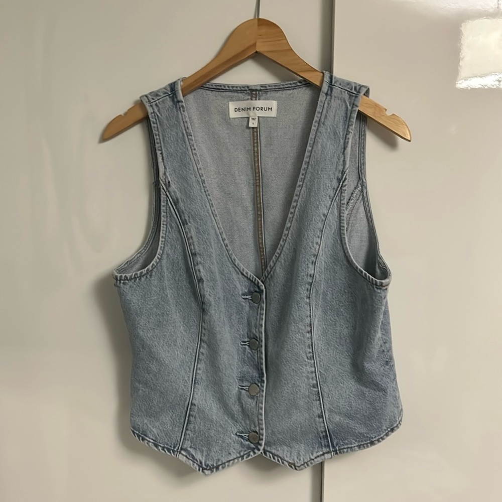 Aritzia Denim Forum Light Blue Denim Vest